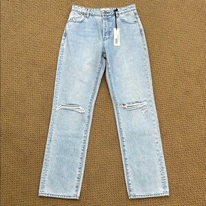 Rolla's Classic Straight Leg High Rise Regular Fit Jeans size 27 Distressed